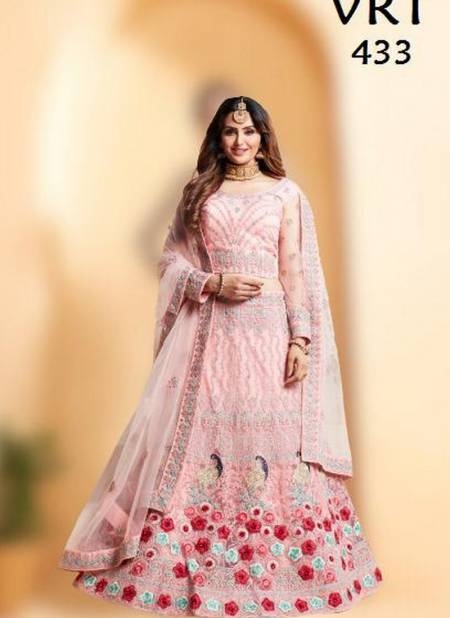 Pink Colour VRT WARM Designer Heavy Latest Wedding Wear Fancy Work Net Lehenga Choli Collection 433